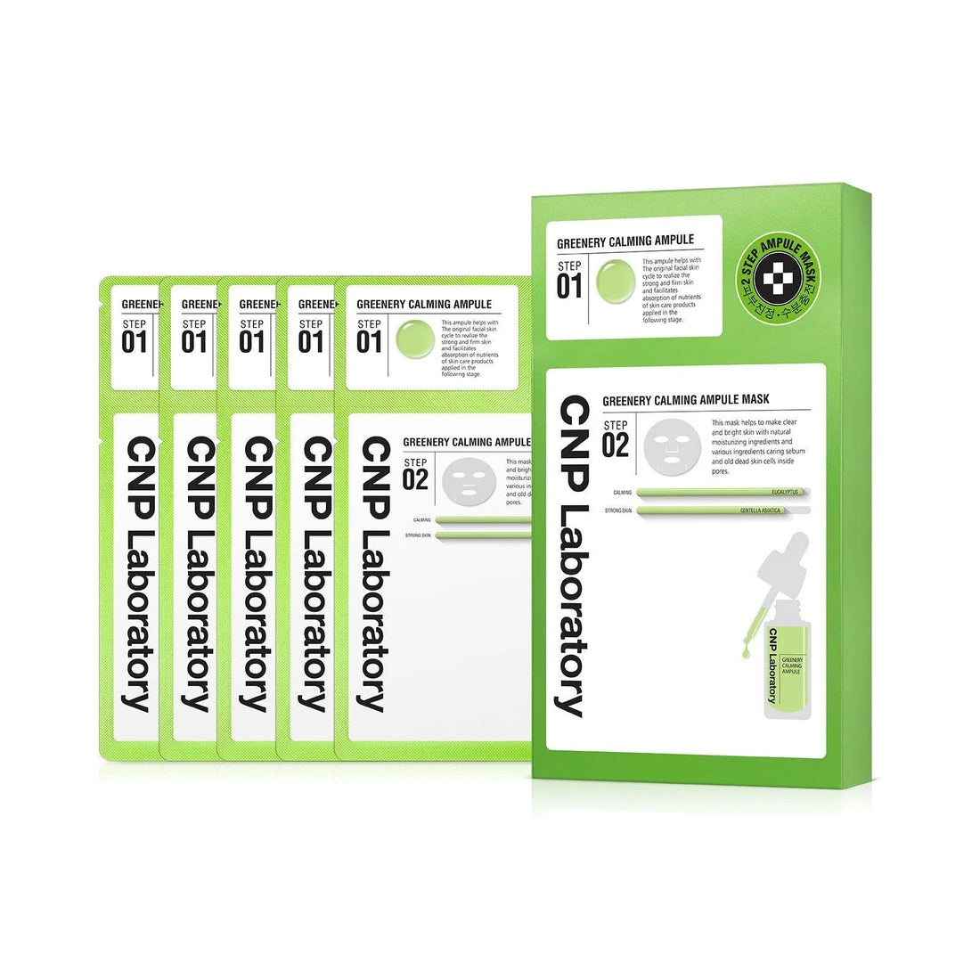 CNP 2 - Step Greenery Calming Ampule Mask 5 Sheets - Sura