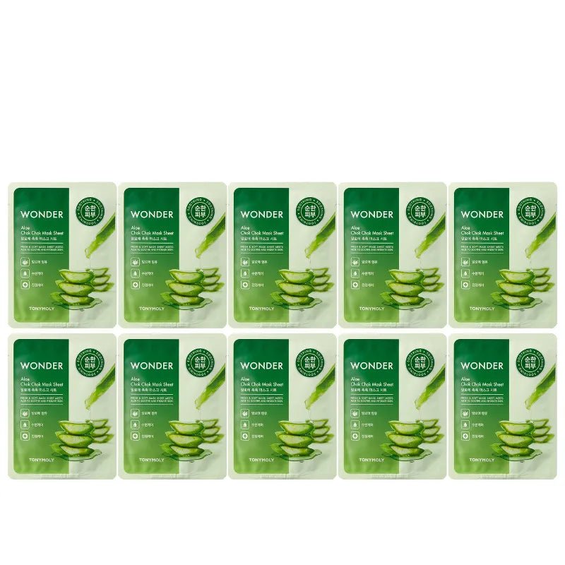 TONYMOLY Wonder Aloe Chok Chok Mask Sheet 22g X 10ea - Sura